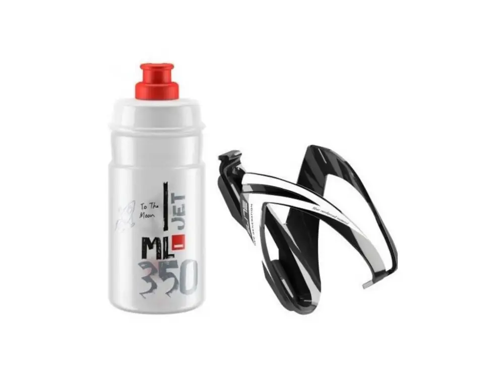 Elite kit Ceo košík + láhev 0,35L čirá/červená Rychlé Dodání