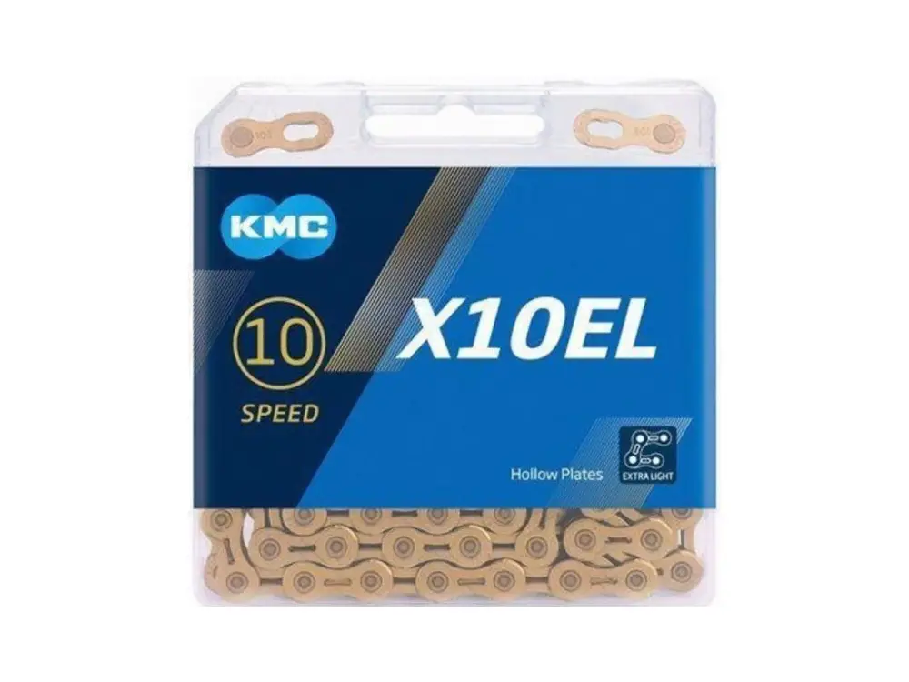 Expresní Doručení řetěz KMC X10.EL zlatý se spojkou, krabička 114čl.