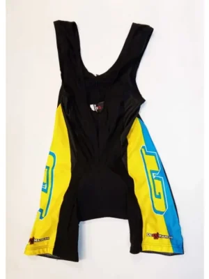 Značkový GT Bib Shorts pánské kraťasy s laclem černo-žluto-modré