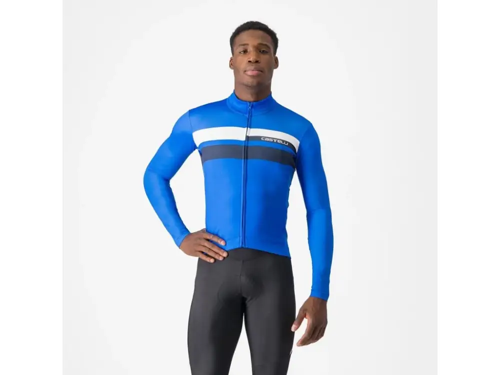 Dokud Zásoby Vydrží Dres Castelli Lineare Azzuro Italia/Belgian Blue/White dlouhý rukáv