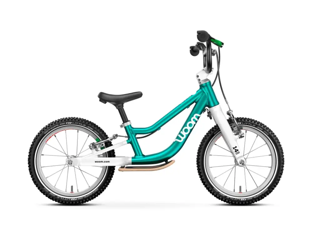 Woom 1 (14") Plus GO (metallic turquoise - tyrkysová) Nová Kolekce