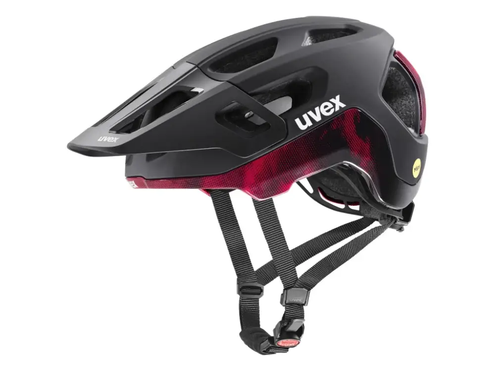 Uvex helma React MIPS (black-ruby) Finální Výprodej