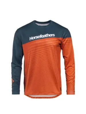 Akční Nabídka Dres s dlouhým rukávem HORSEFEATHERS Quantum Petrol/Burnt Orange