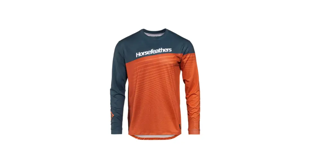 Akční Nabídka Dres s dlouhým rukávem HORSEFEATHERS Quantum Petrol/Burnt Orange