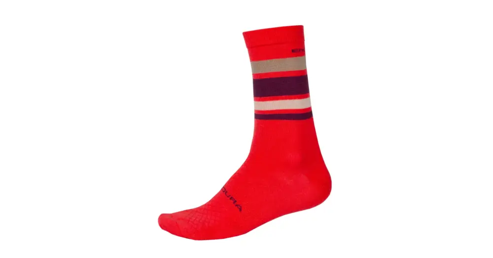 Originální Zimní ponožky ENDURA Baabaa Merino Stripe Pomegranate