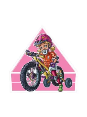 Samolepka na auto Malá bikerka Značkový