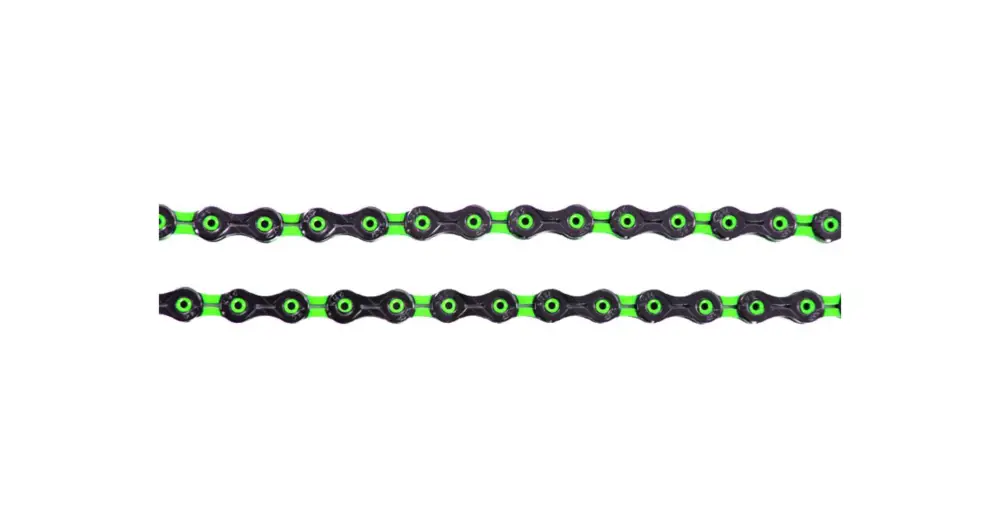 Řetěz KMC DLC11 SuperLight Black/Green Horká Nabídka