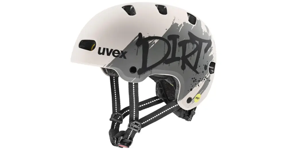 Výprodej Dětská helma UVEX Kid 4 Style Mips Dirt Warm Grey Matt