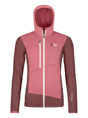 Ověřený Dámská mikina s kapucí ORTOVOX Fleece Grid Hoody Mountain Rose
