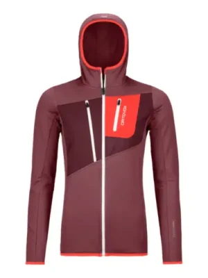 Dámská mikina s kapucí ORTOVOX Fleece Grid Mountain Rose Hit Sezóny