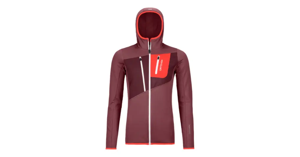 Dámská mikina s kapucí ORTOVOX Fleece Grid Mountain Rose Hit Sezóny