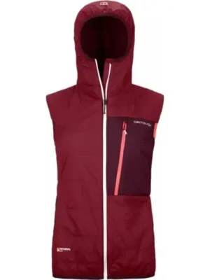 Dámská vesta ORTOVOX Swisswool Piz Duan Dark Blood Must-Have