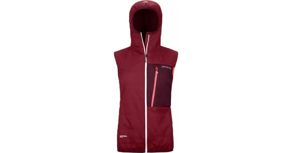 Dámská vesta ORTOVOX Swisswool Piz Duan Dark Blood Must-Have