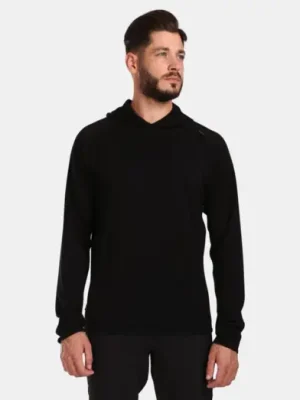 Vlněný svetr s kapucí KILPI Moseo Black Akční Cena