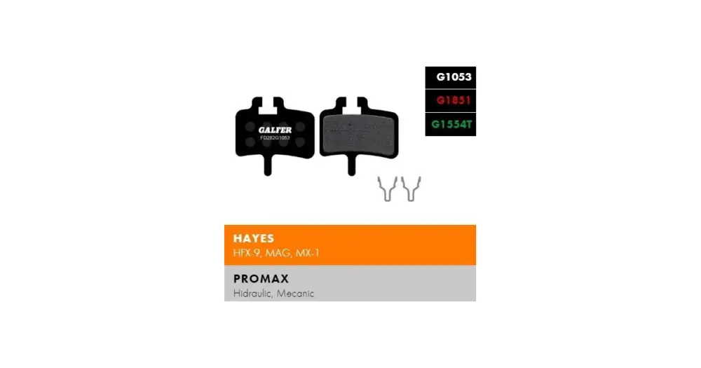Tovární Cena Brzdové destičky Galfer FD282 - Hayes, Promax