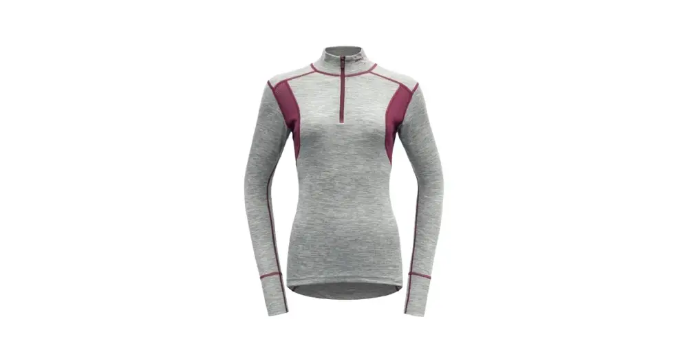 Devold Hiking Woman Half Zip Neck Grey Melange/Beetroot - vel. L Objednat Nyní