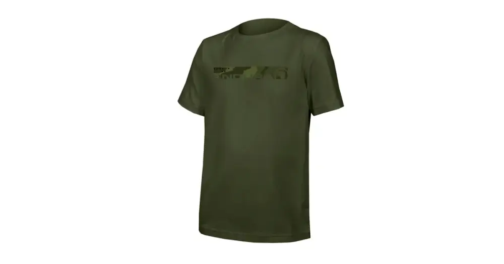 Zlevněný Endura Dětské triko One Clan Organic Tee Camo Olivově zelená - vel. 13-14 let