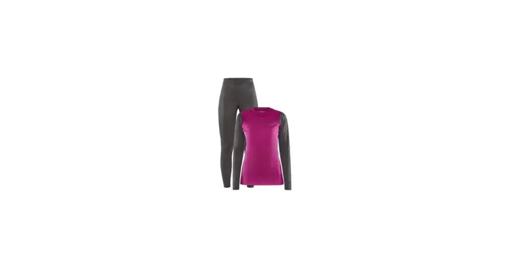Dámský set CRAFT CORE Warm Baselayer Růžová s Vínovou Levný