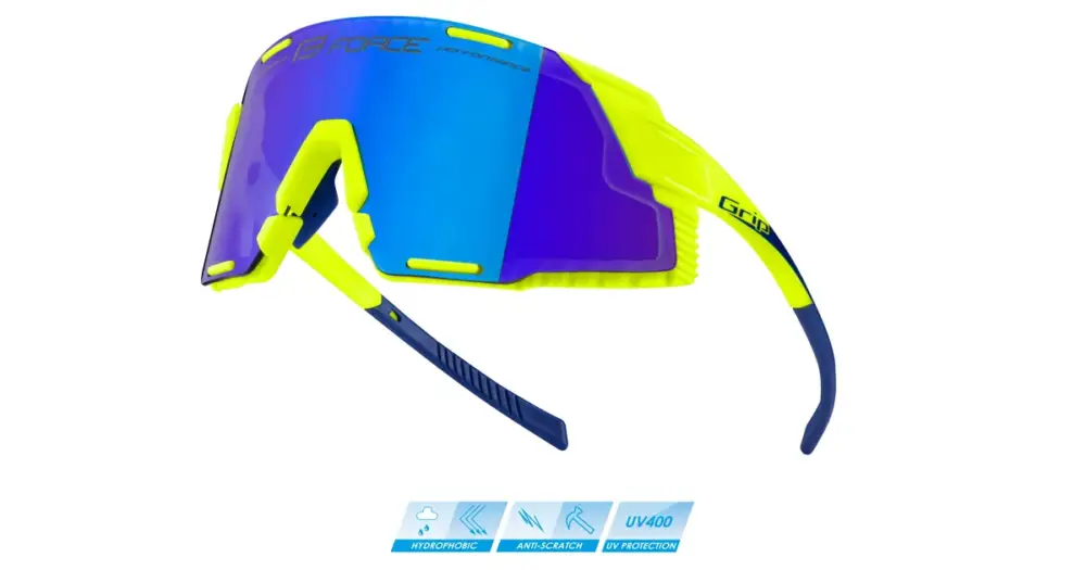 Vrácení Zdarma Brýle FORCE GRIP fluo, modré revo sklo