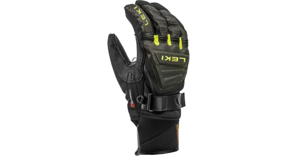 Zlevněný Rukavice LEKI Race Coach C-Tech S, black-ice lemon