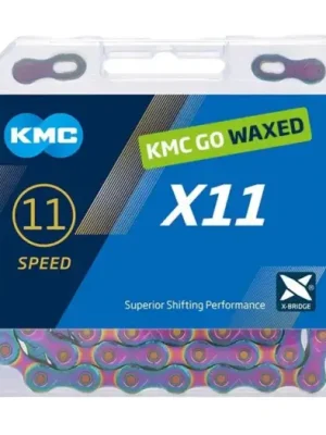 Aktuální ŘETĚZ KMC X11 AURORA MODRÝ WAXED BOX