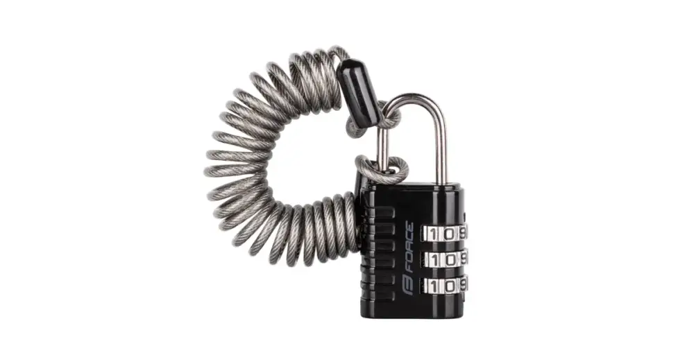 Zámek FORCE SMALL 2 spirálový kódový 120cm/3mm, černý Sleva