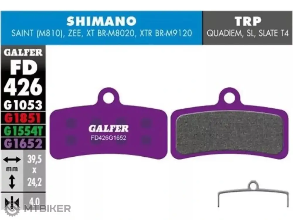 Brzdové destičky Galfer FD426 - Shimano, Tektro, TRP (1 pár) Super Cena