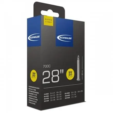 Schwalbe duše 28" SV20 80mm 18/25 -622/630 galuskový ventilek light Ověřený