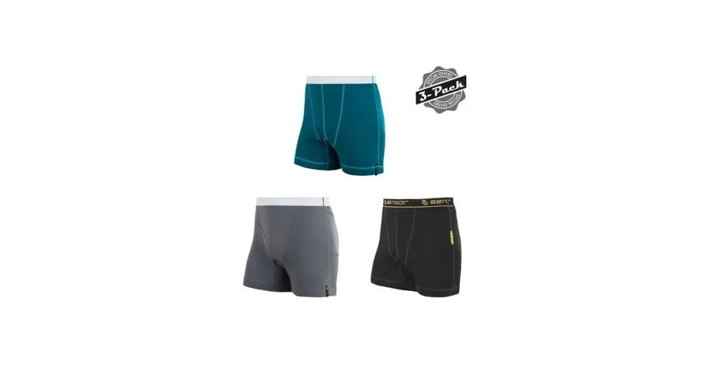 SENSOR - pánské trenky DOUBLE FACE 3-PACK černá/safír/šedá XL Dokud Zásoby Vydrží