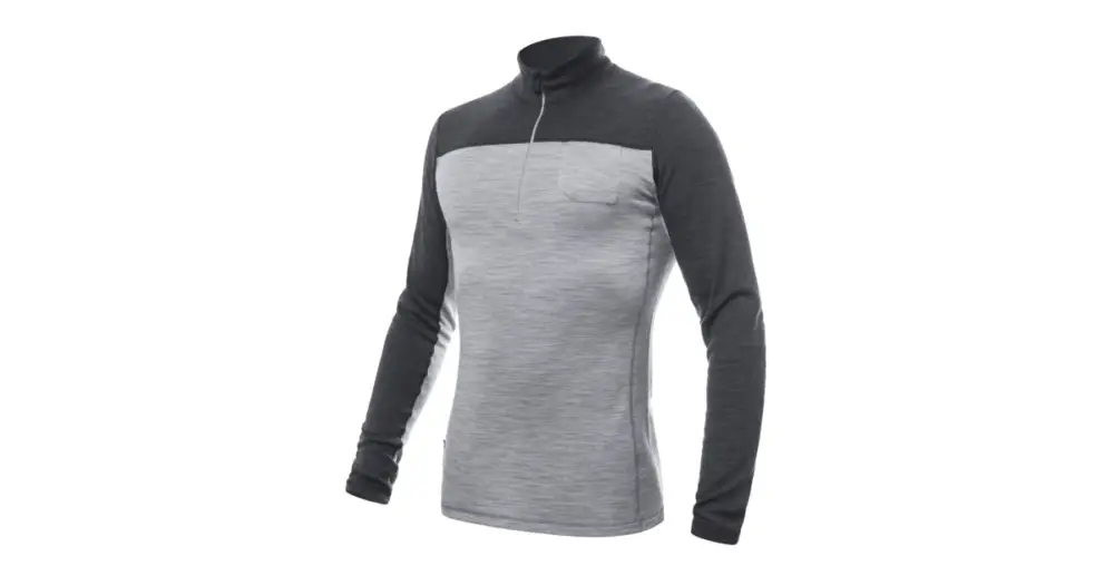 SENSOR - triko zip MERINO BOLD šedá/antracitová XXL Must-Have