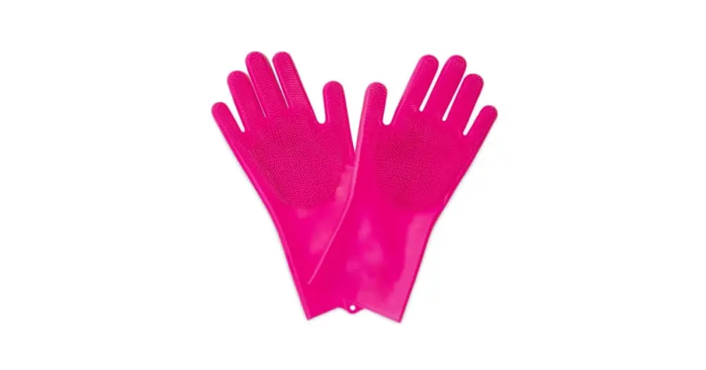 Vysoce Kvalitní MUC-OFF - silikonové mycí rukaviceDeep Scrubber Gloves růžová M