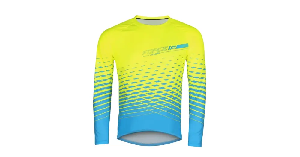 Jen Po Omezenou Doba FORCE - dres MTB ANGLE dlouhý rukáv, fluo-modrý