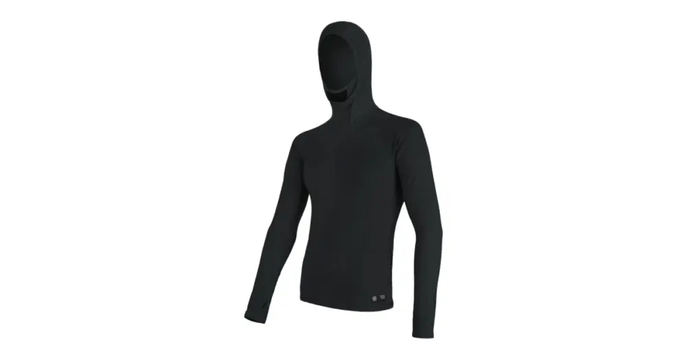 Sleva SENSOR - triko s kapucí MERINO DF černá XXL