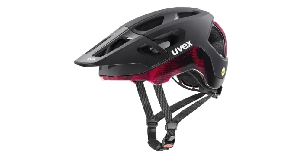 Speciální Cena UVEX - helma React MIPS matná černá/červená 52-56 cm