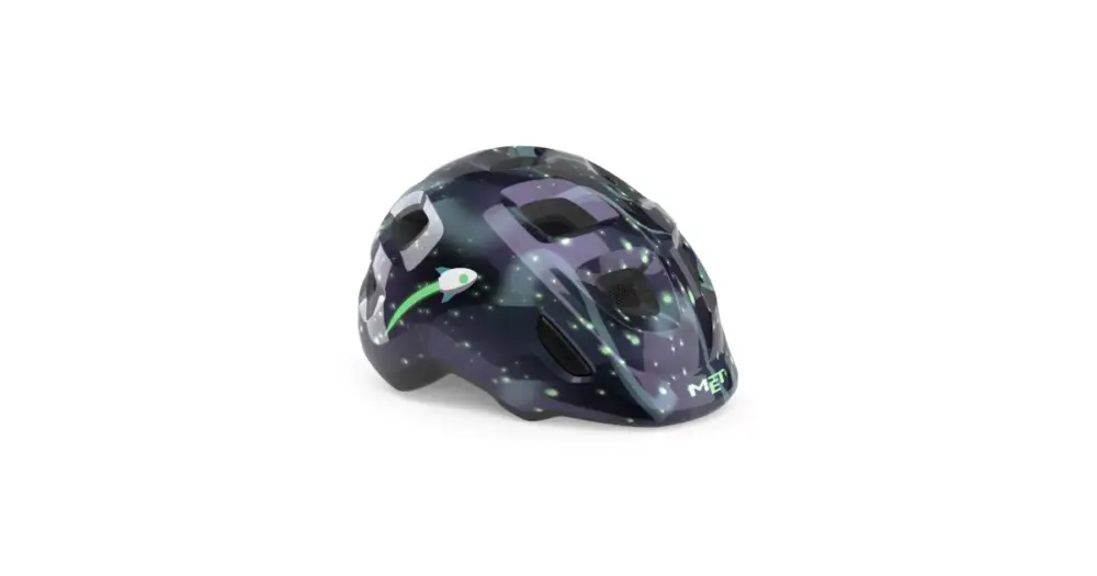 MET - dětská helma Hooray Space glow in the dark černá Finální Výprodej
