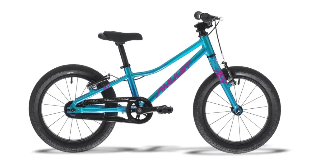 Ověřený AMULET - dětské kolo 16" Tomcat Celeste blue/purple 2026