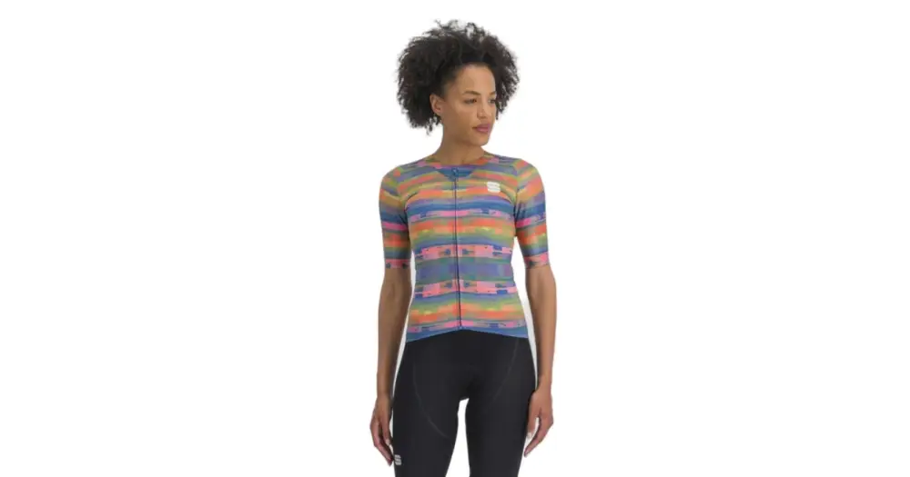 Must-Have SPORTFUL - dámský dres Glitch w bomber jersey, multicolor papaya