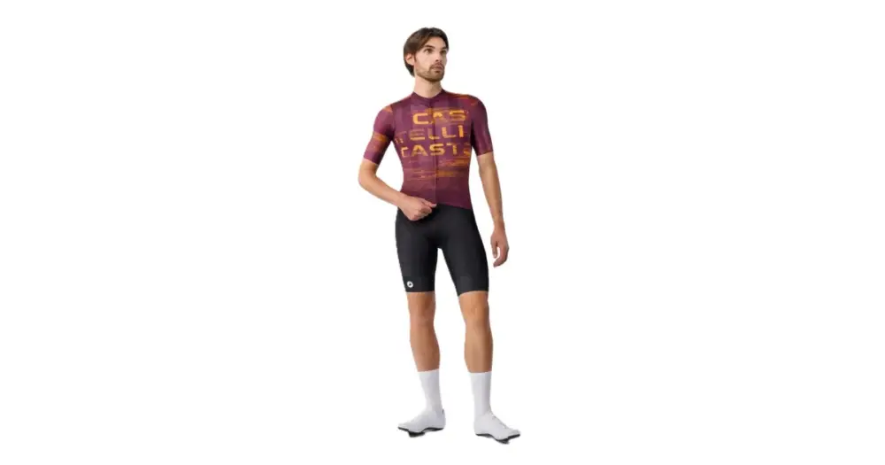 CASTELLI - pánský dres Stratus Logo vínová L Horká Nabídka