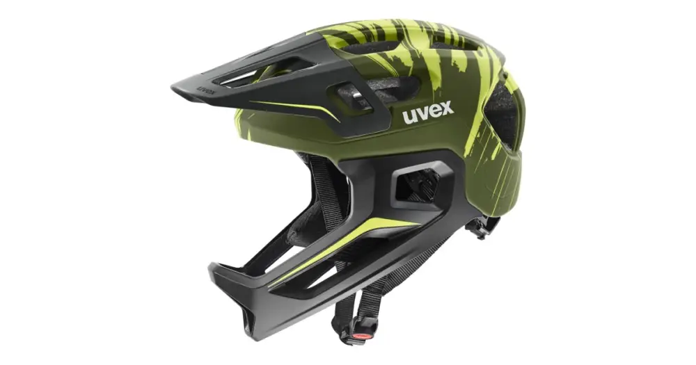 UVEX - dětská integrální helma React JR Fullface zelená Finální Výprodej