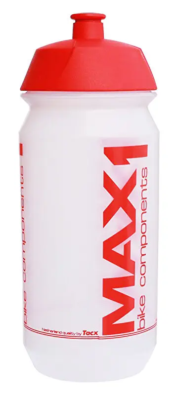 Levný lahev MAX1 Tank 0,6 l transparentní červená