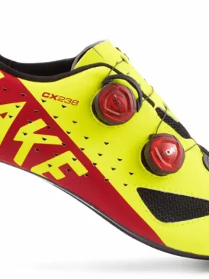 Vysoce Kvalitní tretry LAKE CX238 Carbon fluo žlutá/červená vel.45