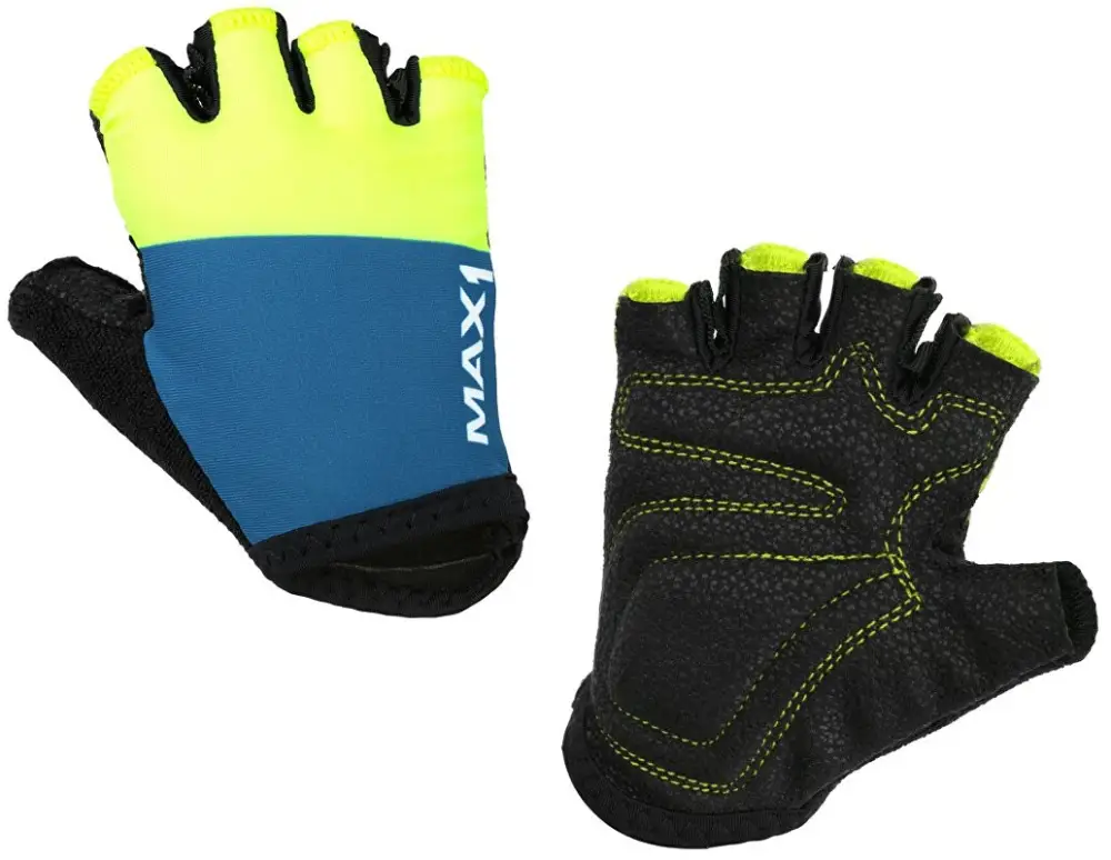 dětské krátkoprsté rukavice MAX1 7-8 let modro/fluo žluté Nízká Cena