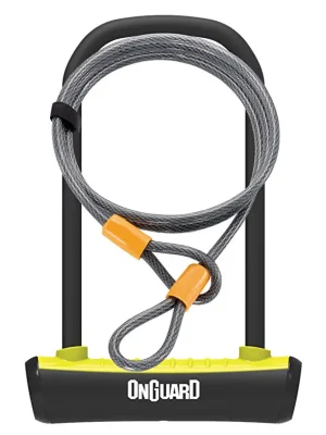 zámek ONGUARD podkova 115x230x11 mm žlutá + lanko 1200x10 mm Bezpečná Platba