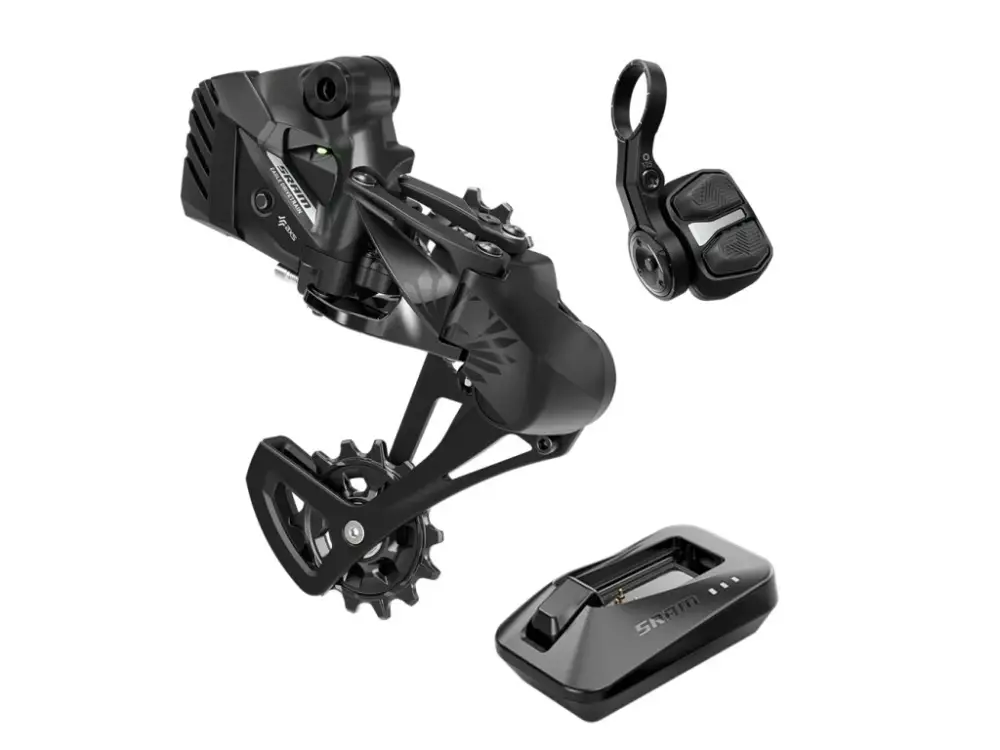 Cenově Výhodný SRAM S500 Eagle AXS Upgrade Kit (přehazovačka s chráničem, baterka, el. Ovladač POD Contro