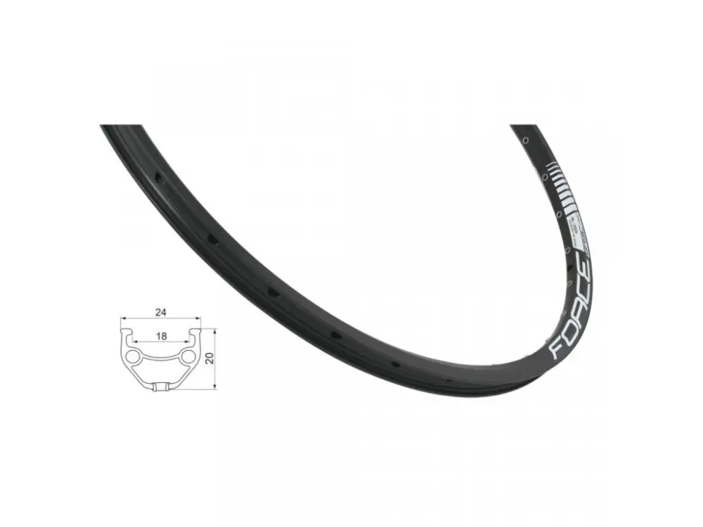 Ráfek Force Basic Disc 26" 559x18 Black Finální Výprodej