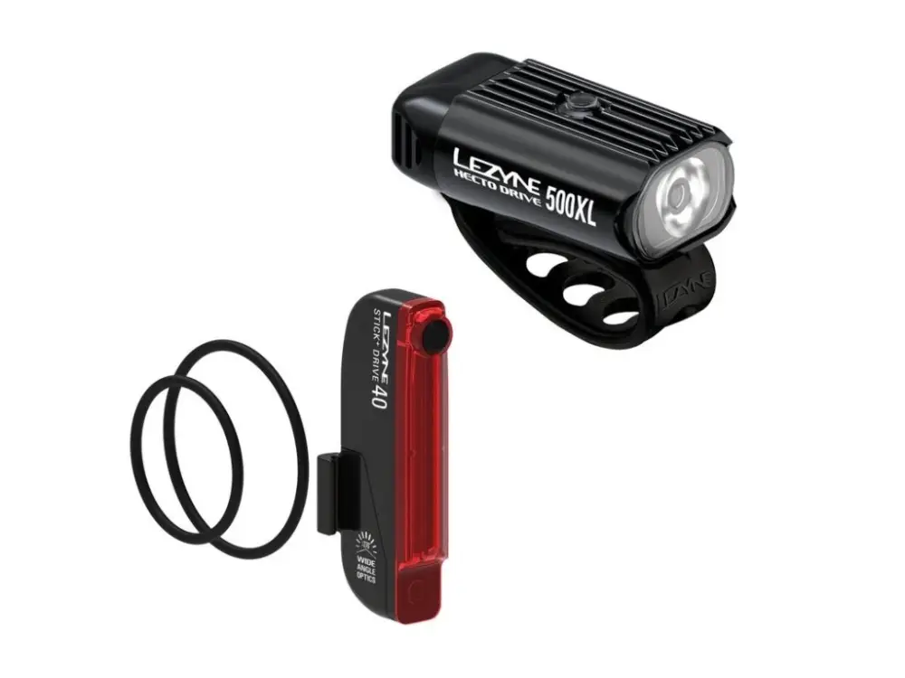 Lezyne sada světel Hecto Drive 500XL/Stick+ Drive Pair Black Přímo Od Výrobce