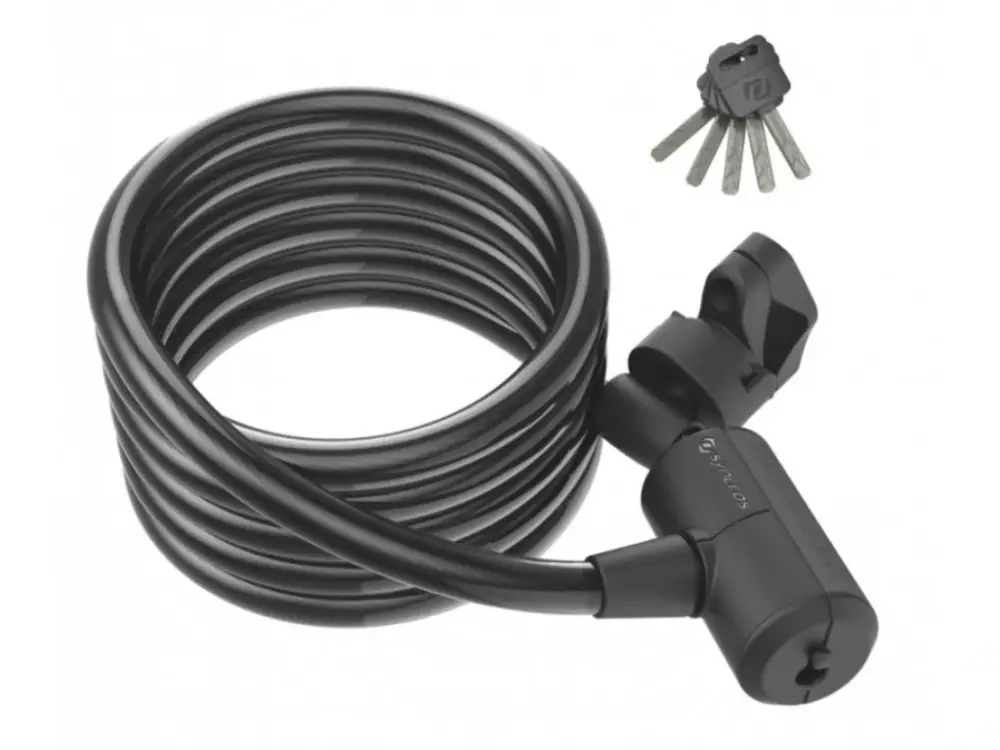 Zámek Syncros Masset Coil Cable Key lock Black Speciální Cena