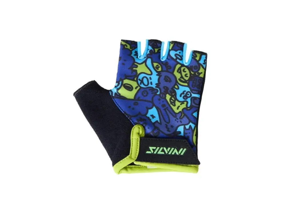 Silvini dětské rukavice Locri CA2425 Blue/Neon Sezónní Sleva