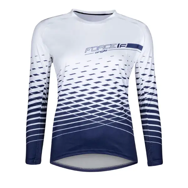 Zlevněný Dres dámský Force MTB Angle dlouhý rukáv, bílo-modrý