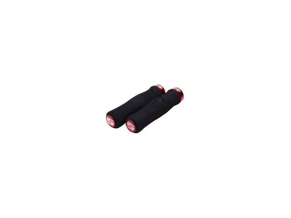 Gripy SRAM Locking Grips Foam Contour, Black / Red Expresní Doručení